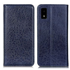 Leather Case Stands Flip Cover Holder K01Z for Sharp Aquos wish Blue
