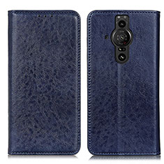 Leather Case Stands Flip Cover Holder K01Z for Sony Xperia PRO-I Blue