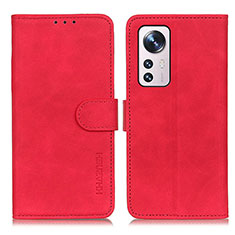 Leather Case Stands Flip Cover Holder K01Z for Xiaomi Mi 12 5G Red