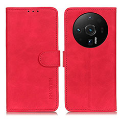 Leather Case Stands Flip Cover Holder K01Z for Xiaomi Mi 12 Ultra 5G Red