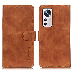 Leather Case Stands Flip Cover Holder K01Z for Xiaomi Mi 12S 5G Brown