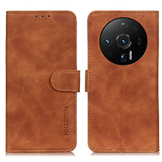 Leather Case Stands Flip Cover Holder K01Z for Xiaomi Mi 12S Ultra 5G Brown
