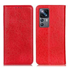 Leather Case Stands Flip Cover Holder K01Z for Xiaomi Mi 12T 5G Red