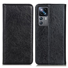 Leather Case Stands Flip Cover Holder K01Z for Xiaomi Mi 12T Pro 5G Black