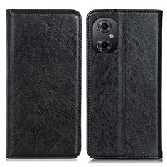 Leather Case Stands Flip Cover Holder K01Z for Xiaomi Poco M4 5G Black