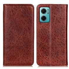 Leather Case Stands Flip Cover Holder K01Z for Xiaomi Redmi 10 Prime Plus 5G Brown