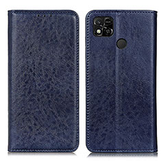 Leather Case Stands Flip Cover Holder K01Z for Xiaomi Redmi 9C NFC Blue