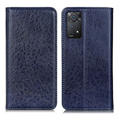 Leather Case Stands Flip Cover Holder K01Z for Xiaomi Redmi Note 11 Pro 4G Blue
