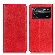 Leather Case Stands Flip Cover Holder K01Z for Xiaomi Redmi Note 11E Pro 5G Red