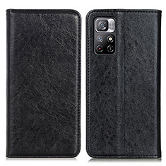 Leather Case Stands Flip Cover Holder K01Z for Xiaomi Redmi Note 11S 5G Black