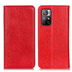 Leather Case Stands Flip Cover Holder K01Z for Xiaomi Redmi Note 11S 5G Red