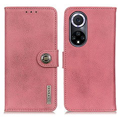 Leather Case Stands Flip Cover Holder K02Z for Huawei Honor 50 5G Pink