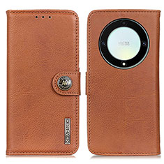 Leather Case Stands Flip Cover Holder K02Z for Huawei Honor Magic5 Lite 5G Brown