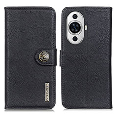 Leather Case Stands Flip Cover Holder K02Z for Huawei Nova 11 Pro Black
