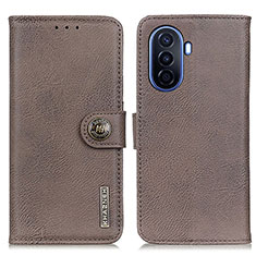 Leather Case Stands Flip Cover Holder K02Z for Huawei Nova Y71 Gray