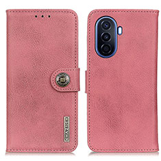 Leather Case Stands Flip Cover Holder K02Z for Huawei Nova Y71 Pink