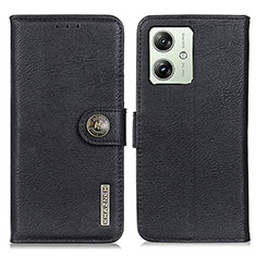 Leather Case Stands Flip Cover Holder K02Z for Motorola Moto G54 5G Black