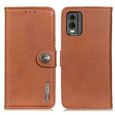 Leather Case Stands Flip Cover Holder K02Z for Nokia C210 Brown