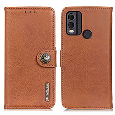 Leather Case Stands Flip Cover Holder K02Z for Nokia C22 Brown
