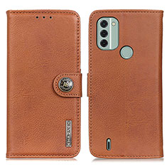 Leather Case Stands Flip Cover Holder K02Z for Nokia C31 Brown