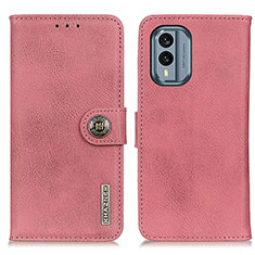 Leather Case Stands Flip Cover Holder K02Z for Nokia X30 5G Pink