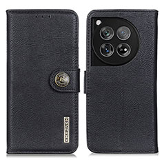 Leather Case Stands Flip Cover Holder K02Z for OnePlus 12 5G Black