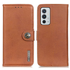 Leather Case Stands Flip Cover Holder K02Z for OnePlus 9RT 5G Brown
