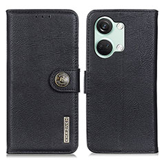 Leather Case Stands Flip Cover Holder K02Z for OnePlus Ace 2V 5G Black