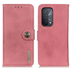 Leather Case Stands Flip Cover Holder K02Z for OnePlus Nord N200 5G Pink
