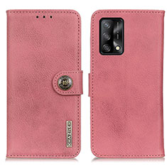 Leather Case Stands Flip Cover Holder K02Z for Oppo A74 4G Pink