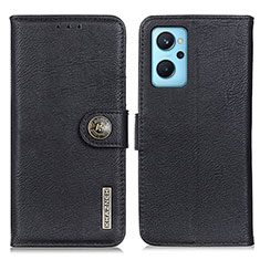 Leather Case Stands Flip Cover Holder K02Z for Oppo A96 4G Black