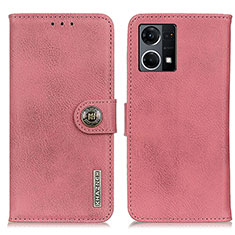 Leather Case Stands Flip Cover Holder K02Z for Oppo F21s Pro 4G Pink