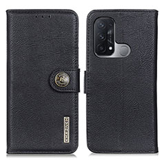 Leather Case Stands Flip Cover Holder K02Z for Oppo Reno5 A Black