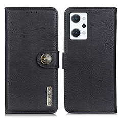 Leather Case Stands Flip Cover Holder K02Z for Oppo Reno7 A Black