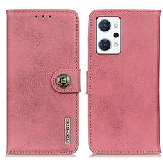Leather Case Stands Flip Cover Holder K02Z for Oppo Reno7 A Pink