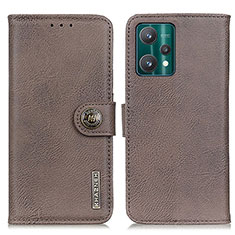 Leather Case Stands Flip Cover Holder K02Z for Realme 9 5G Gray