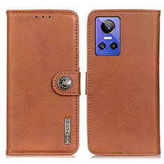 Leather Case Stands Flip Cover Holder K02Z for Realme GT Neo3 5G Brown