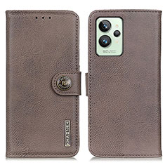 Leather Case Stands Flip Cover Holder K02Z for Realme GT2 Pro 5G Gray