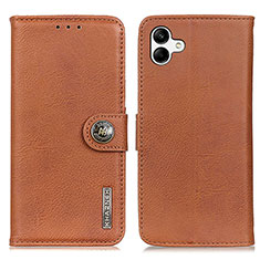 Leather Case Stands Flip Cover Holder K02Z for Samsung Galaxy A04E Brown