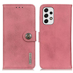 Leather Case Stands Flip Cover Holder K02Z for Samsung Galaxy A23 4G Pink