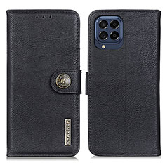 Leather Case Stands Flip Cover Holder K02Z for Samsung Galaxy M53 5G Black