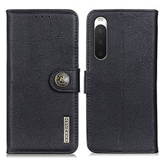 Leather Case Stands Flip Cover Holder K02Z for Sony Xperia 10 IV Black