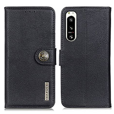 Leather Case Stands Flip Cover Holder K02Z for Sony Xperia 5 IV Black
