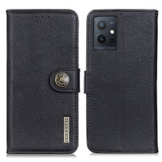 Leather Case Stands Flip Cover Holder K02Z for Vivo iQOO Z6 5G Black