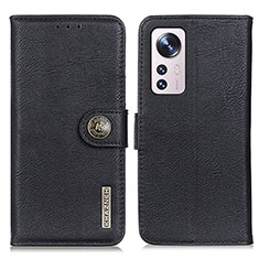 Leather Case Stands Flip Cover Holder K02Z for Xiaomi Mi 12 Lite 5G Black