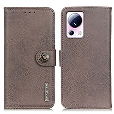 Leather Case Stands Flip Cover Holder K02Z for Xiaomi Mi 12 Lite NE 5G Gray