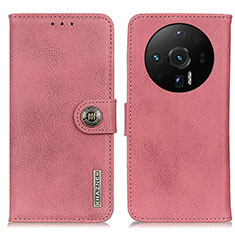 Leather Case Stands Flip Cover Holder K02Z for Xiaomi Mi 12 Ultra 5G Pink
