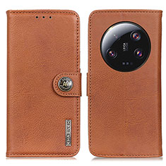 Leather Case Stands Flip Cover Holder K02Z for Xiaomi Mi 13 Ultra 5G Brown