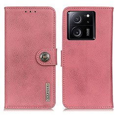 Leather Case Stands Flip Cover Holder K02Z for Xiaomi Mi 13T Pro 5G Pink