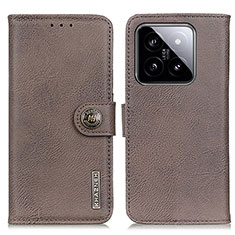 Leather Case Stands Flip Cover Holder K02Z for Xiaomi Mi 14 Pro 5G Pink